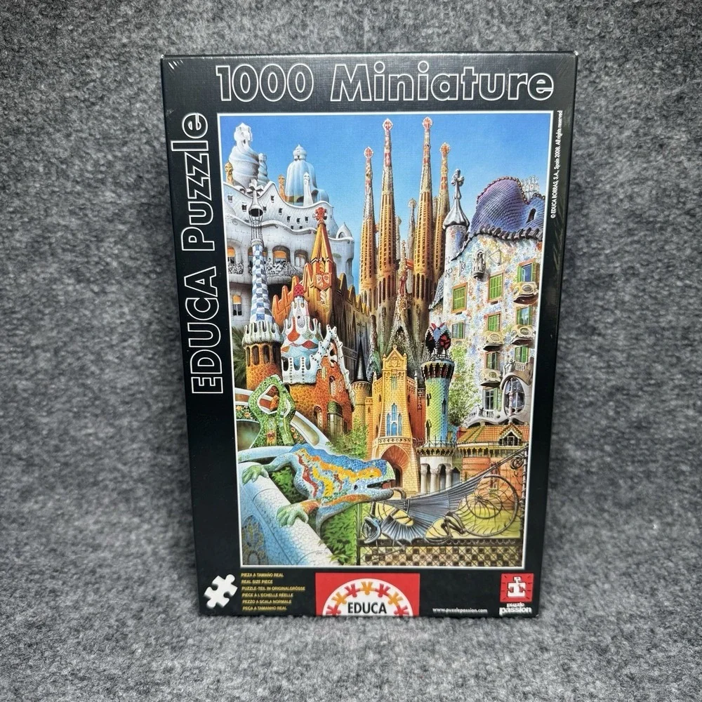 Educa Miniature Puzzle Collage Barcelona GAUDI # 11874 1000 Pcs NEW SEALED